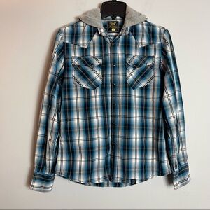 Fishbone XS Hoodie Plaid Shirt